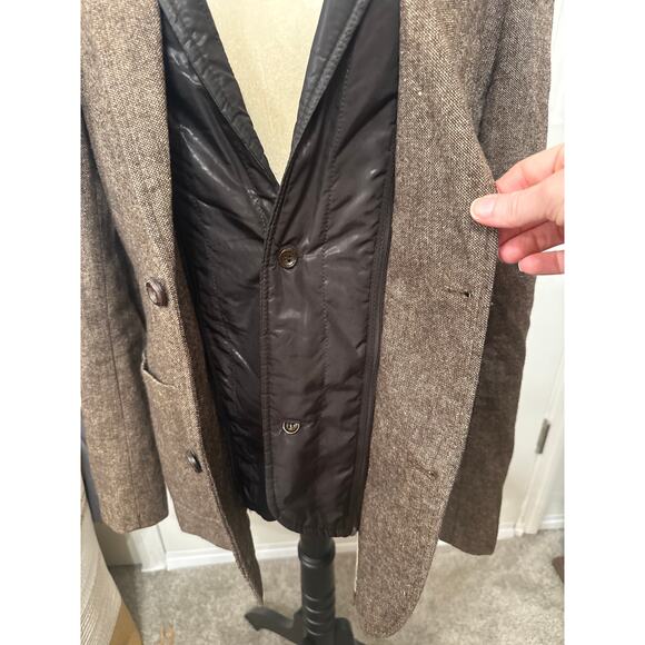 Zara Man Wool Blend Dark Academia Blazer with Removable Sweater Collar, L - Picture 7 of 11